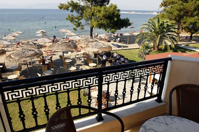 Grcka hoteli letovanje, Tasos, Skala Rahoni, Hotel Rachoni Bay-Resort, pogled sa terase