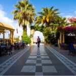 Grcka hoteli letovanje, Krf, Benitses, Hotel Potamaki Beach,dvorište