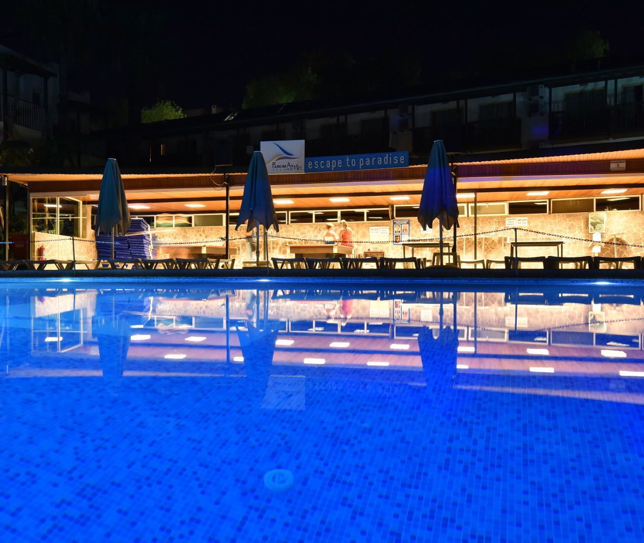 Letovanje Turska autobusom, Bodrum,Hotel Parkim Ayaz,bazen noću