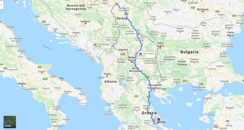 Put do Grčke preko Makedonije, Evia Pefki